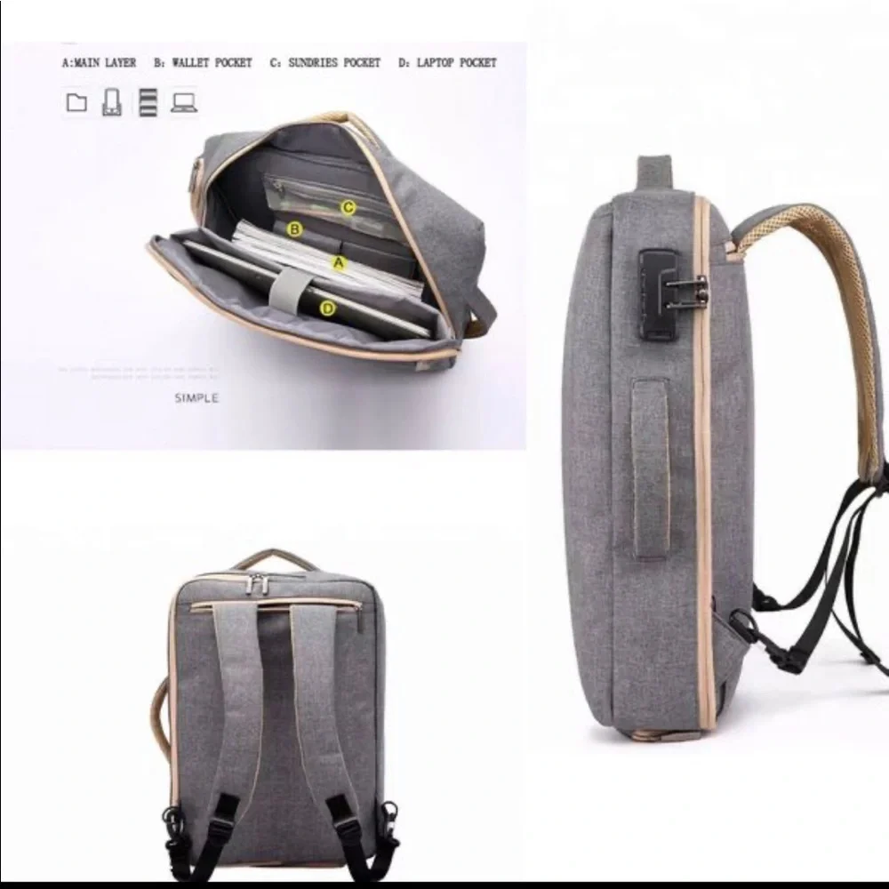Anti-Theft Laptop Backpack for Women - Gray